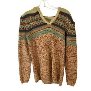 Natural Reflections Bass Pro Shop Hooded Sweater Boho Pullover Fair Isle Small